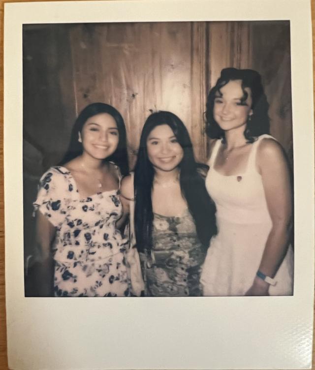 A picture of me with my first-year suitemates, Sarah and Melissa. 