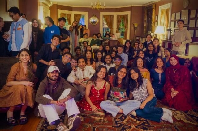 Students gathered to watch the Sur Sagar perfromances