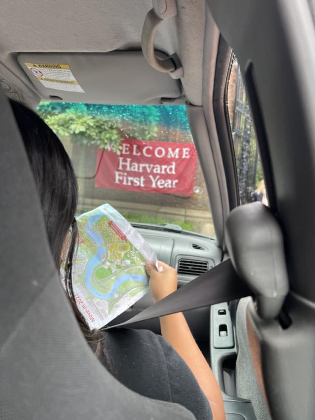 Image of banner reading "Welcome Harvard First Year"