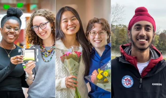 Three individuals in separate portraits. From Left to Right: Aeden & Madison, Bella & Zora, Devinder