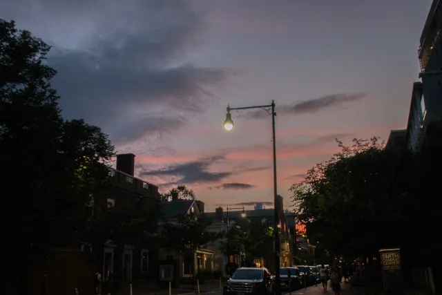 Sunset in Harvard Square