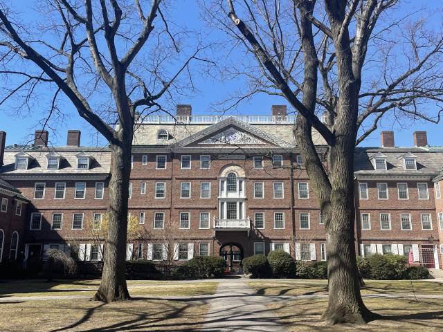 Kirkland Houses viewed through its entrance into the courtyard. 