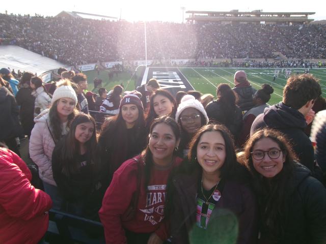 Lizbeth and 7 friends at the Harvard-Yale football game at the Yale Bowl.
