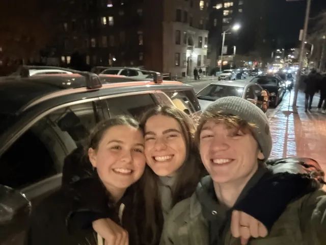 Me and two friends getting ice cream together after a day of studying for our finals.