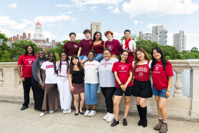A photo of the 2026 Summer Recruitment Ambassadors on the Weeks Bridge