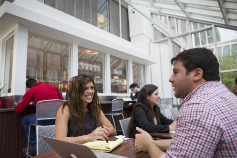 Students studying