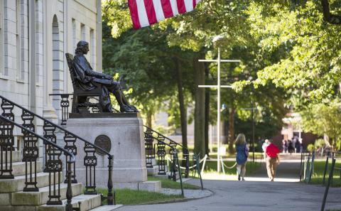 John Harvard Statue in Harvard Yard