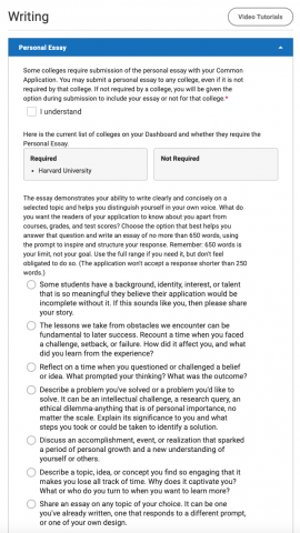 College admissions essay common application
