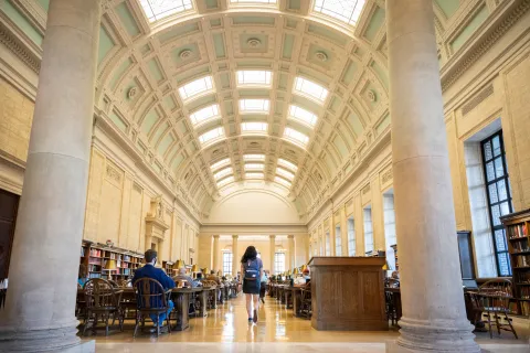 interior of Widener library