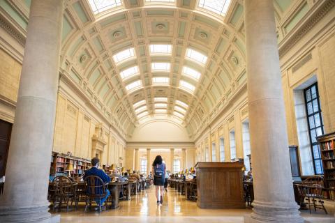 interior of Widener library