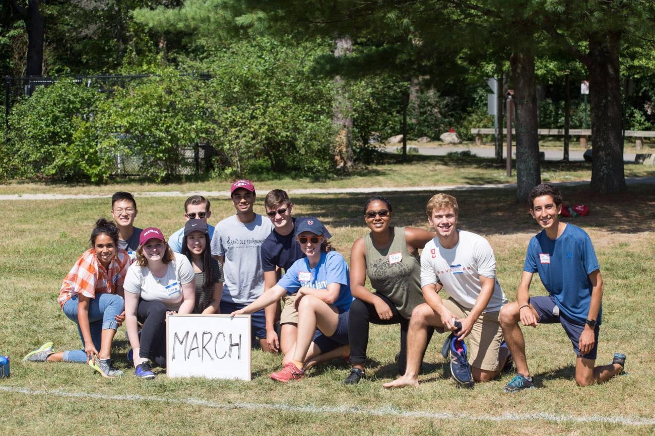 Kirkland Sophomores and resident tutors on the March birthday sports team - Sophomore Outing 2017