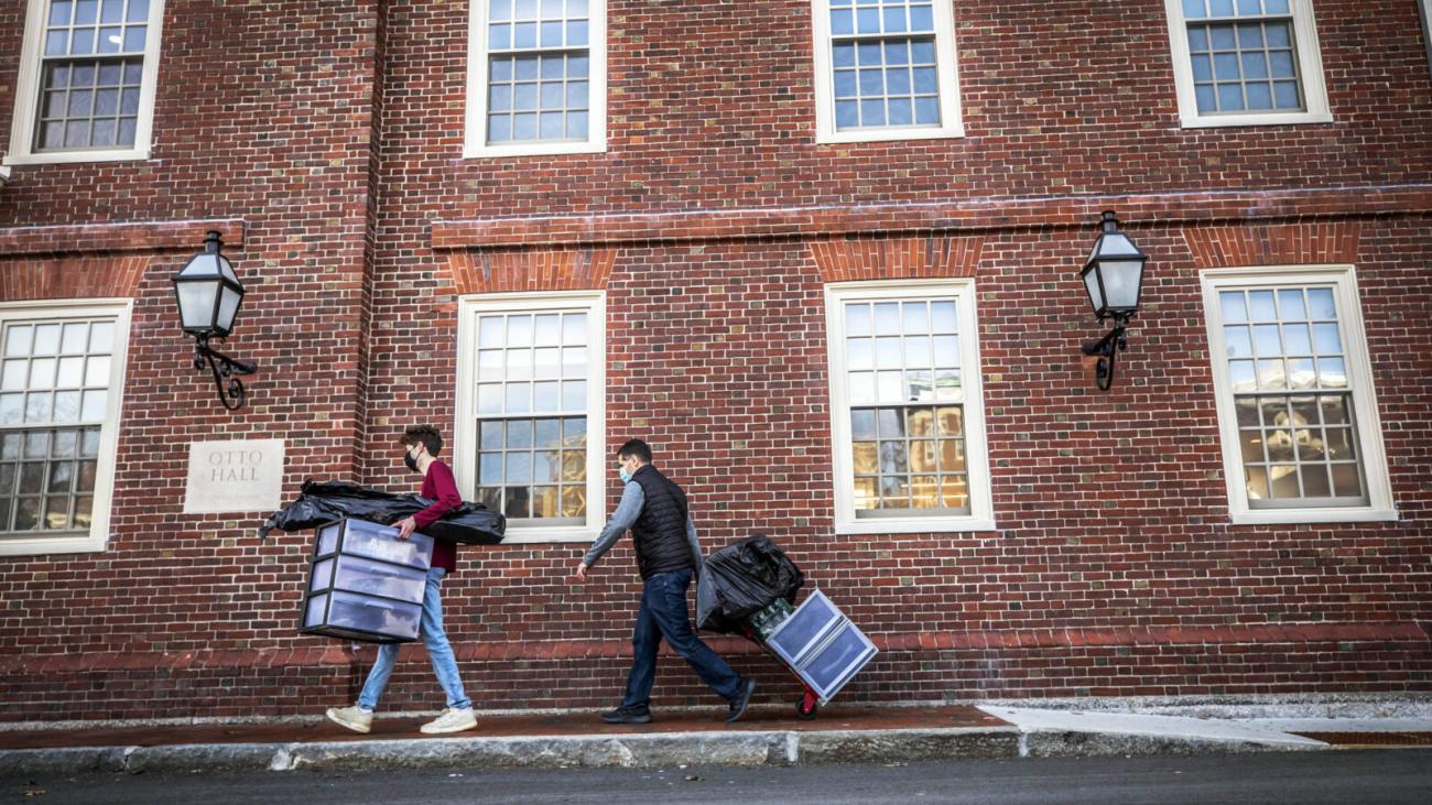 Movein day, without those hugs Harvard