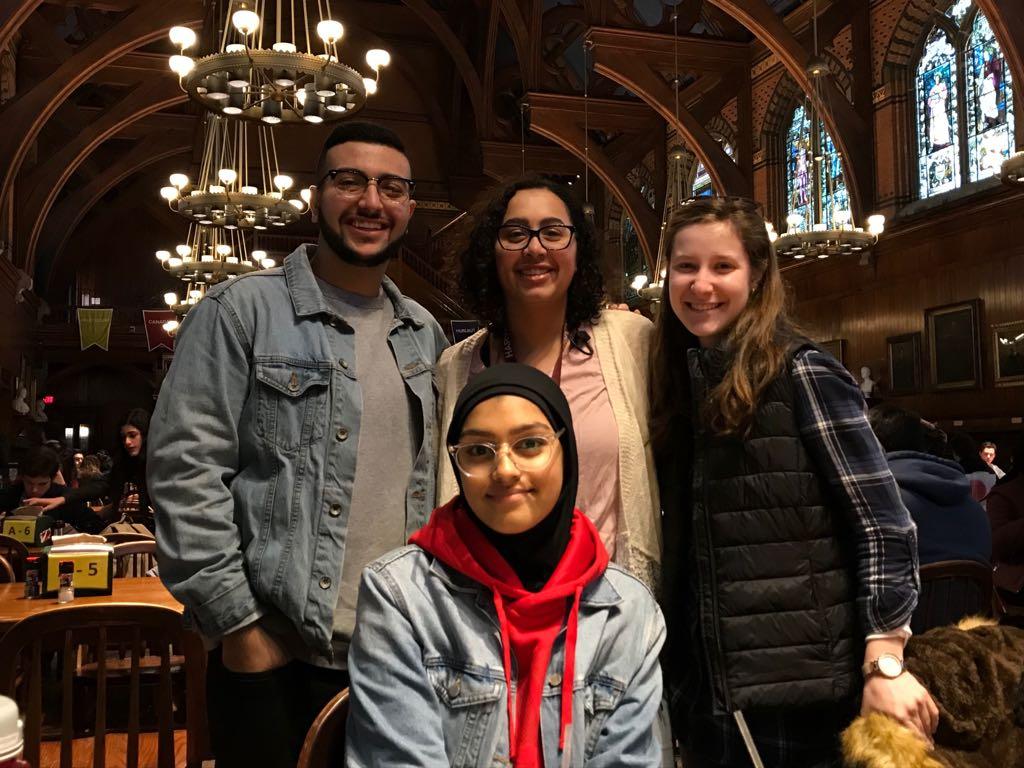 four students at Annenberg Hall