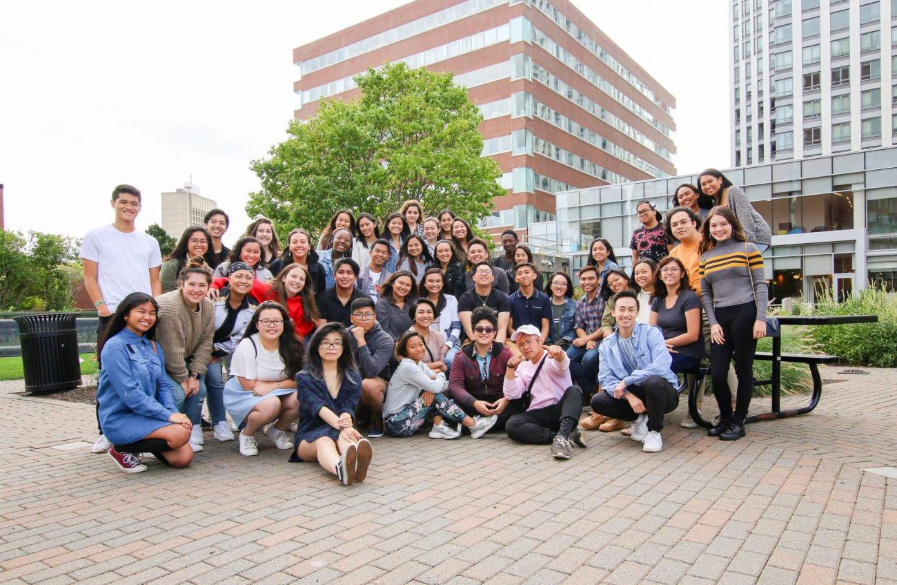 group of students at a picnic