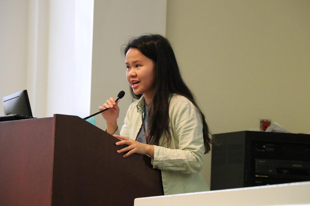 student giving a speech