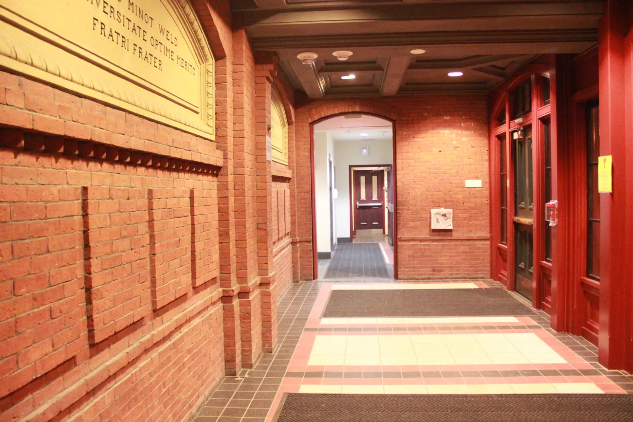 lobby of first-year Harvard dormitory, Weld