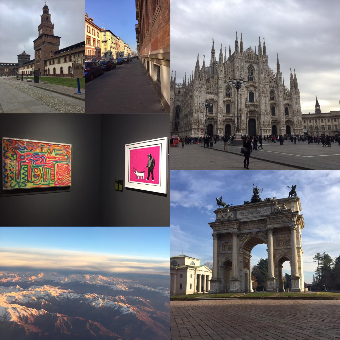 Collage of student memories from Milan