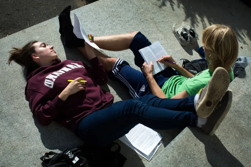 2 students studying