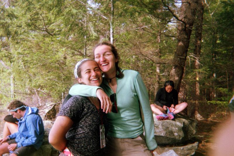 Author with friend on hiking trip