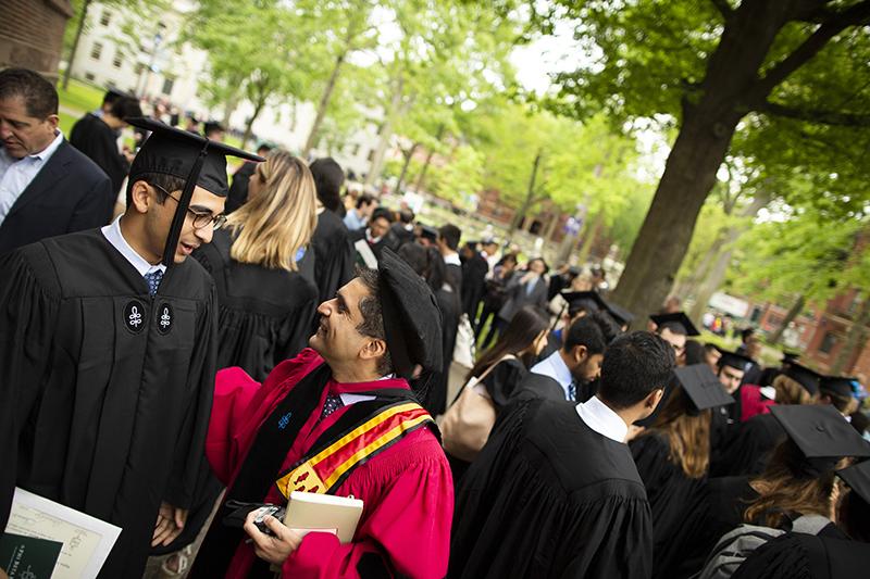 Dean of the College and student during Commencement