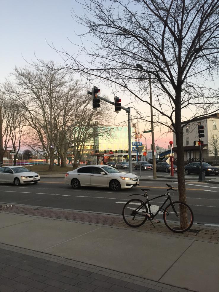 Sunset seen from Trader Joes' in Allston