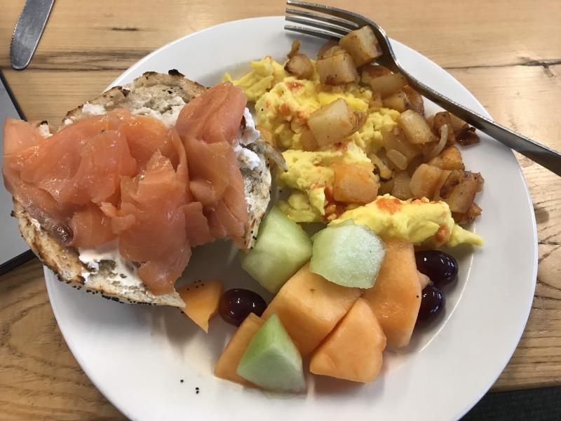 bagel and smoked salmon