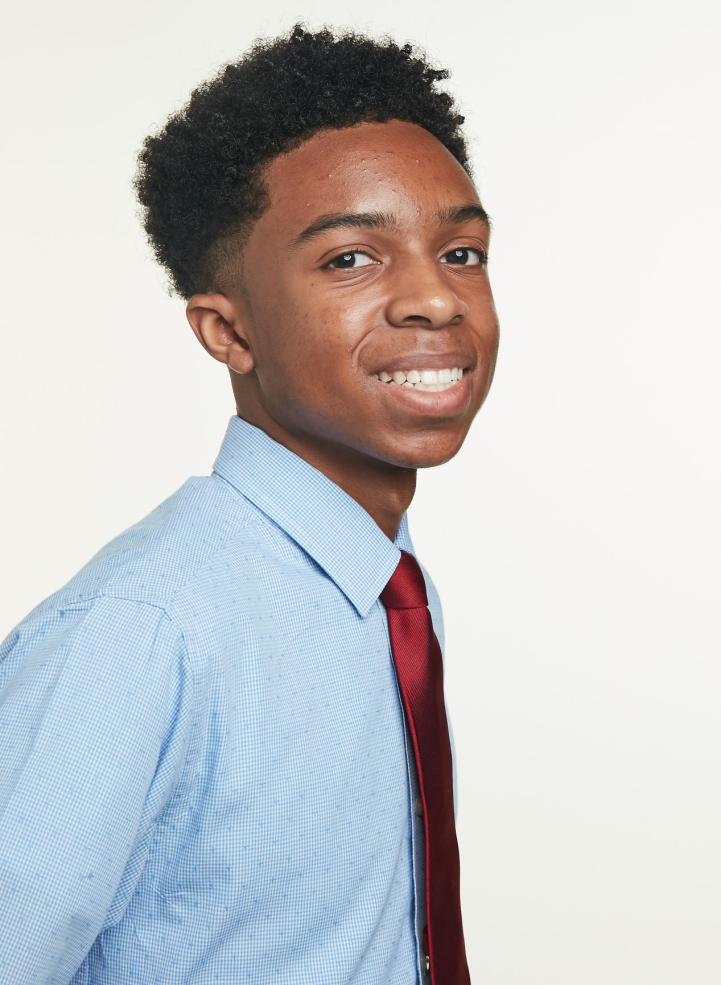 Eddie in front of a white background.