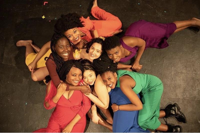 a picture of me and the rest of the cast of the play "for colored girls"