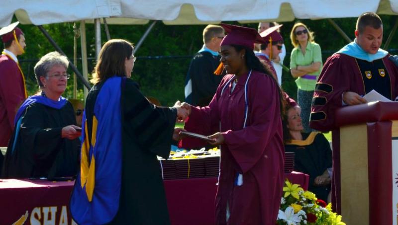 Me receiving my high school diploma