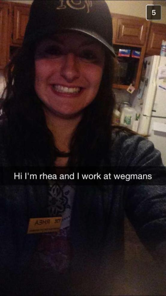 My best friend Sam in my Wegmans work uniform