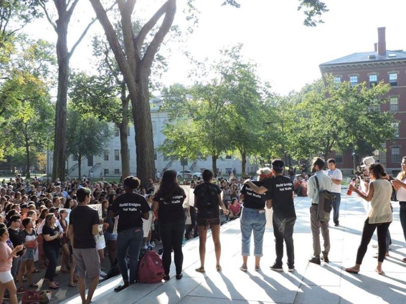 Students coming together after the repeal of DACA. 