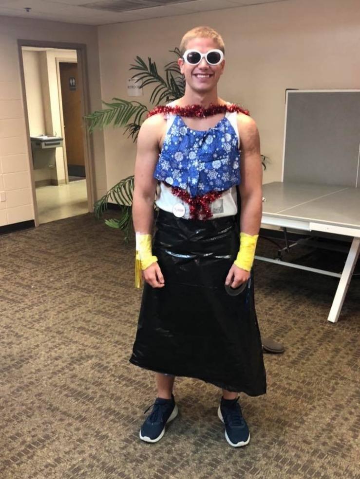 Student wearing a whacky costume