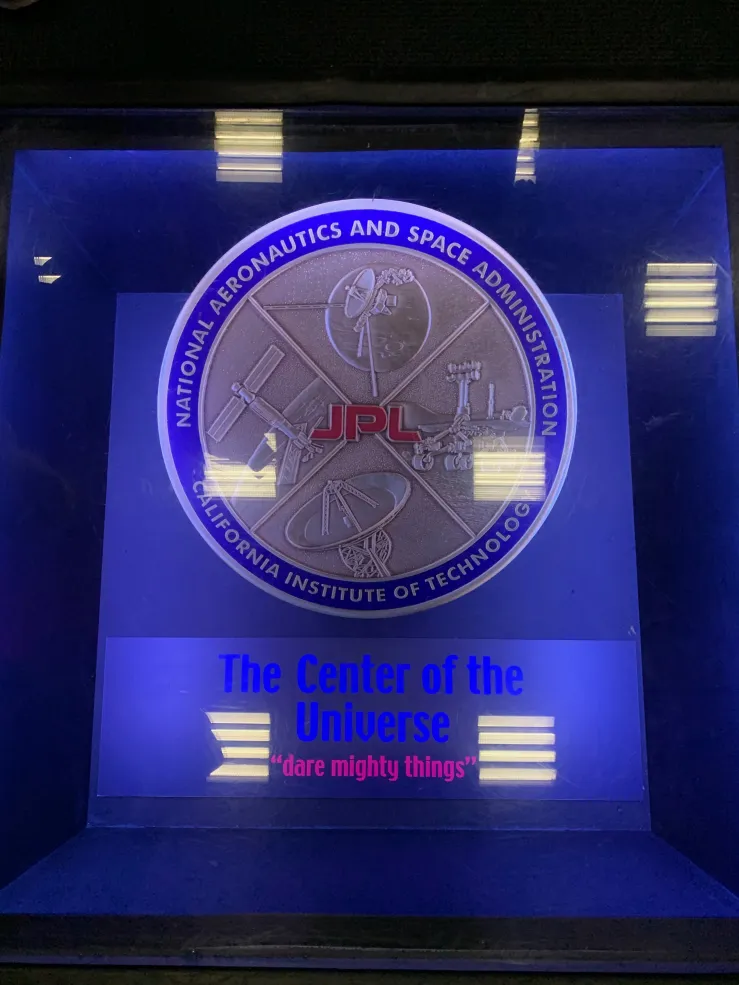 The Center of the Universe plaque at JPL!