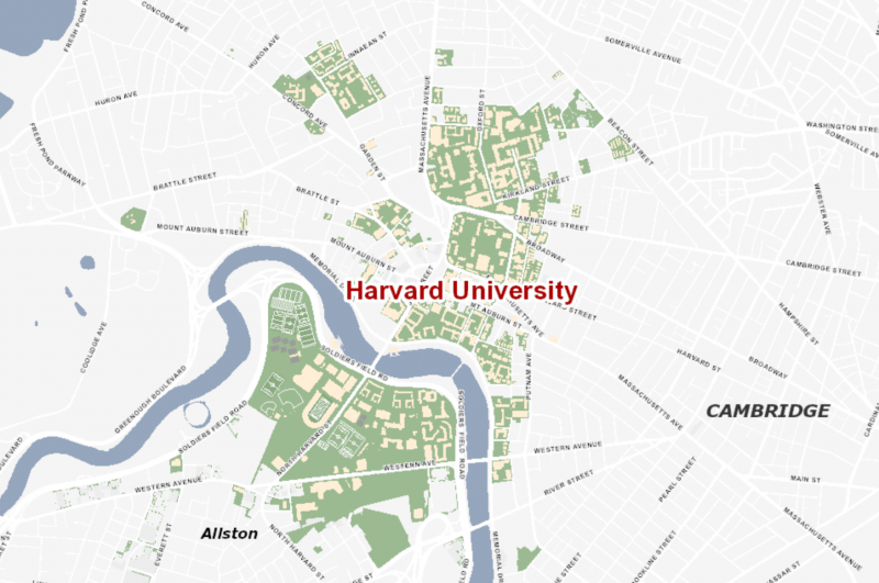 Map of Harvard university
