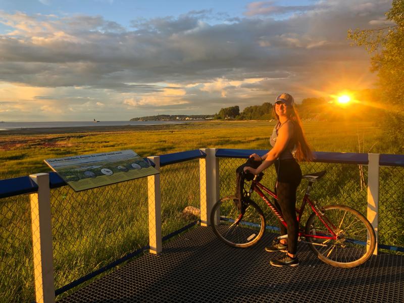 girl posing on bike