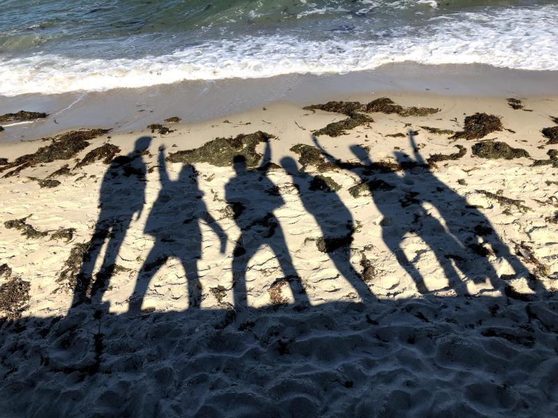 Shadows on the beach