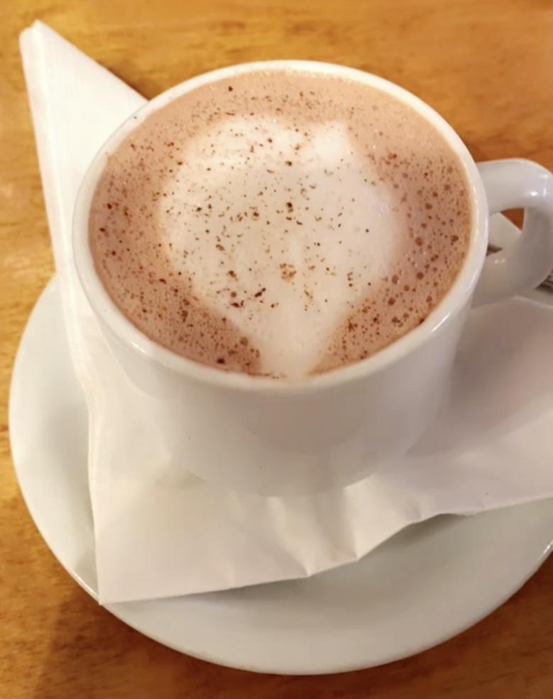 hot chocolate in cup with foam