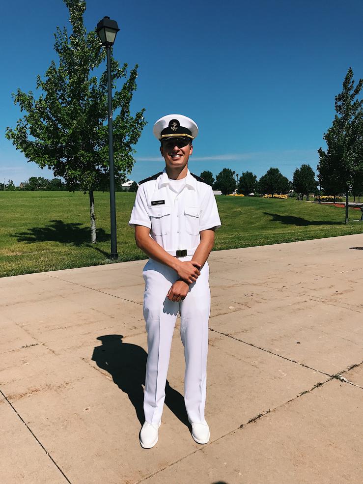 This is me after graduating New Student Indoctrination, the Navy ROTC version of boot camp