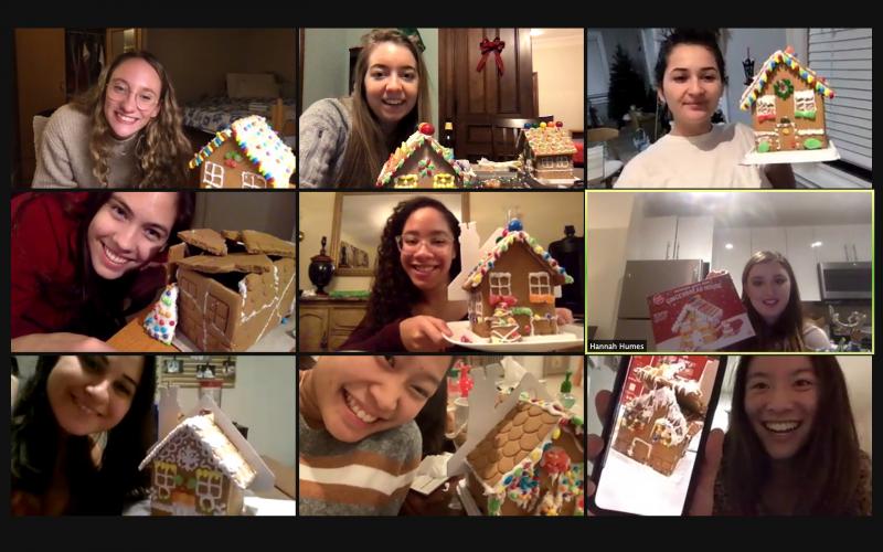 Making Gingerbread Houses over Zoom