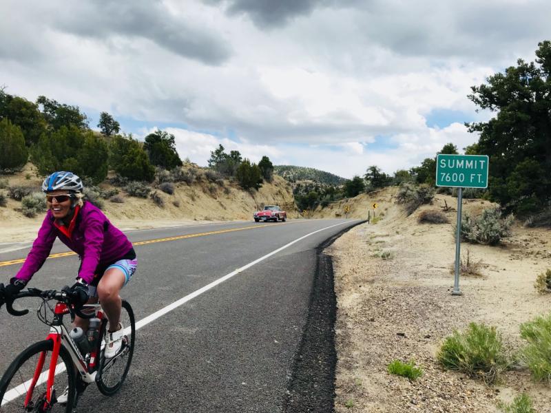 Professor Prineha Narang bikes as part of her training for an Ironman triathlon.