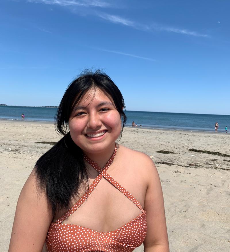 A girl on the beach. 