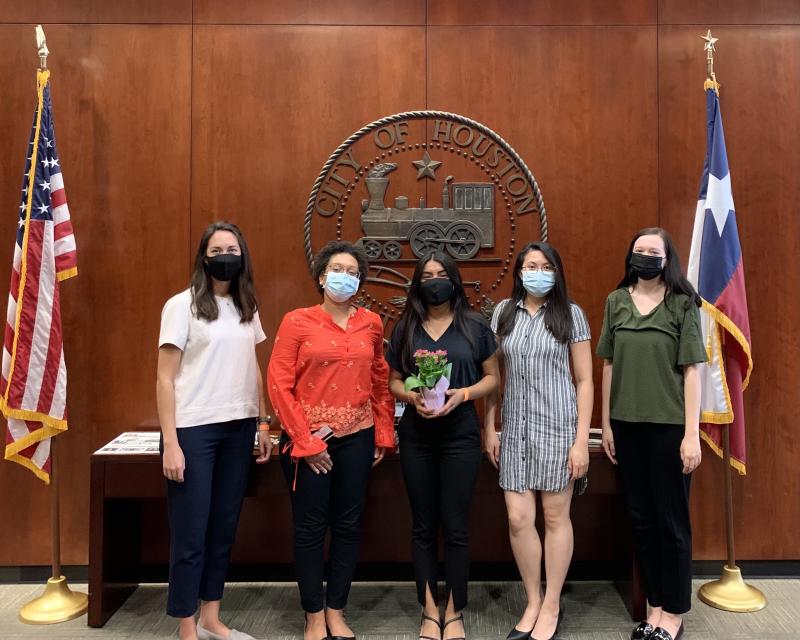 The staff members and I at city hall.