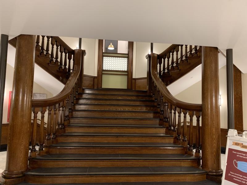 Main entrance to Claverly Hall and the main staircase