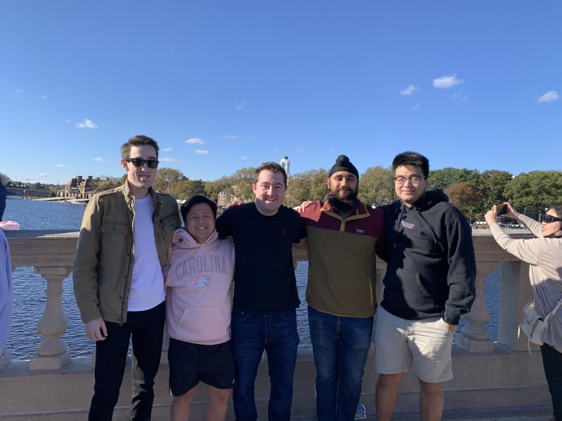 Harpreet and his friends at the Head of the Charles