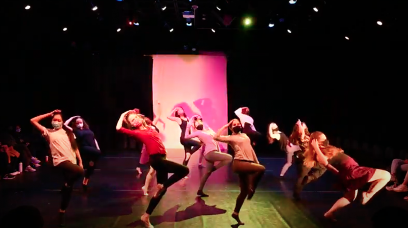 A group of dancers in the company piece