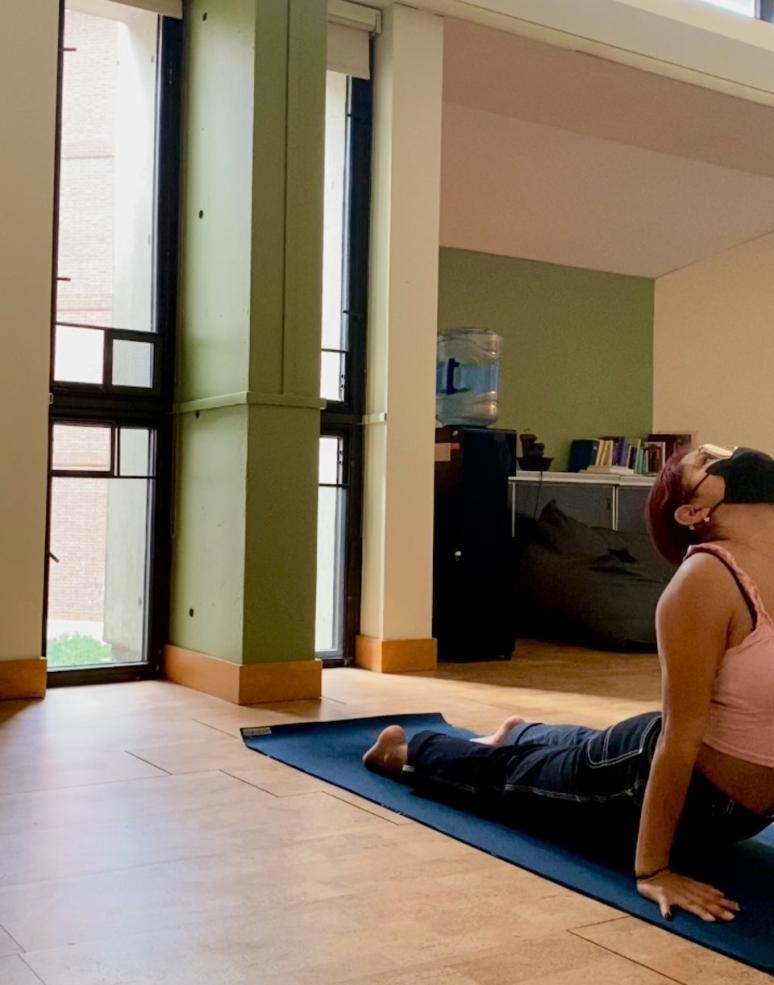 Equipped with mats, the Mather Tranquility Room also hosts group yoga sessions.