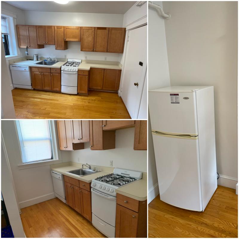 The kitchen at one of the suites in the 20 Prescott building