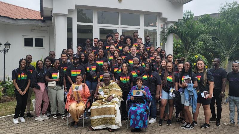 A picture of the Amos C. Brown Fellowship trip to Ghana