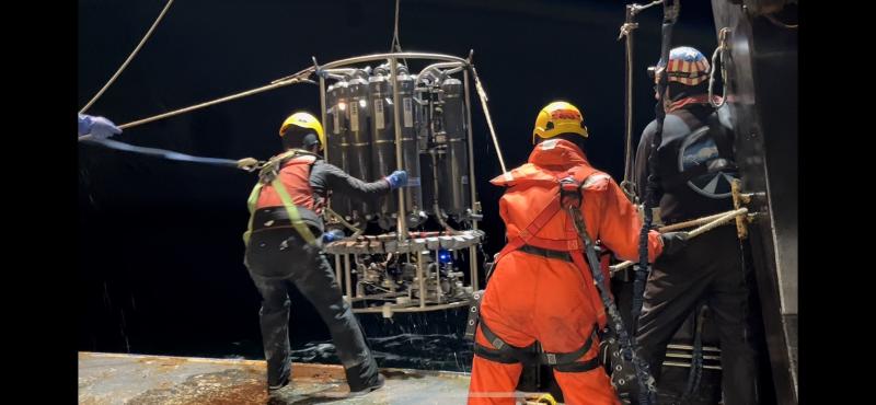 Writer and two others retrieving the CTD