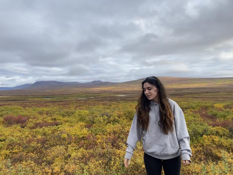 Writer standing in the tundra